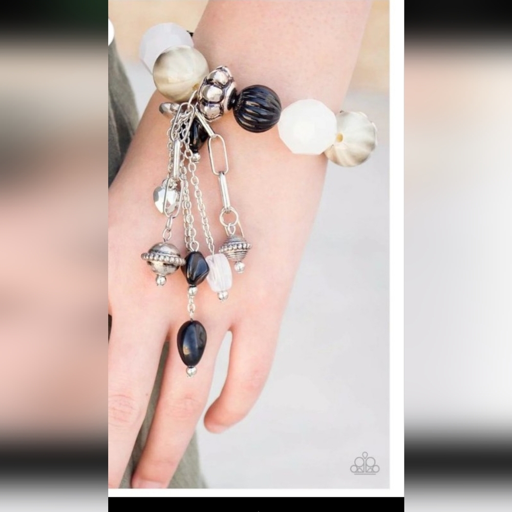 Paparazzi Black and Silver Charm Bracelet Lights, Camera, Action Fashion - Picture 2 of 5